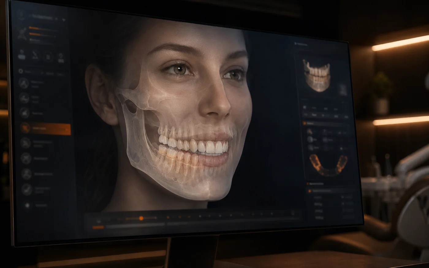 A digital patient model combining a 3D facial scan with jaw anatomy for smile design in Plano, Texas